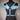 Baby blue faux leather angel wing body harness with silver O-rings and stud accents on mannequin.