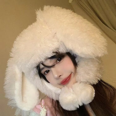 Kawaii Bunny Ears Plush Winter Hat — ABDL & Littles (view 3)