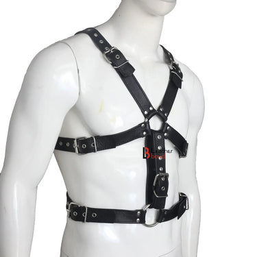 Double Folded Leather Harness — BDSM Toys (view 2)