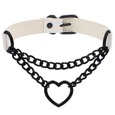 Leather Love Heart Collar