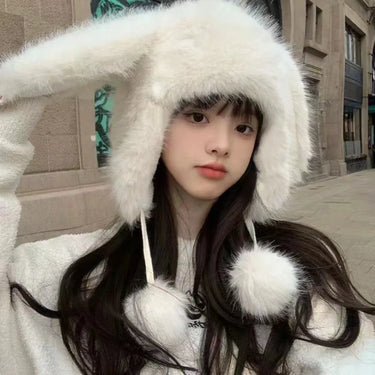 Kawaii Bunny Ears Plush Winter Hat — ABDL & Littles (view 2)