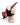 Black and red leather leather bondage puppy hood mask with chin strap and ear detail side profile on mannequin.