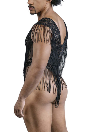 Men's Fringe Lace Mesh Bodysuit