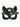 Black faux leather cat mask with pointed ears and silver stud accents on white background