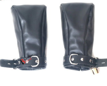 Lockable Restraint Bondage Paw Gloves | Black, Red & Purple &mdash; Pet Play Gear (view 3)