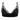 Black satin sissy bra with scalloped lace trim and adjustable spaghetti straps front view.