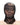 Black floral lace full-head hood with scalloped neckline, worn on model against white background.