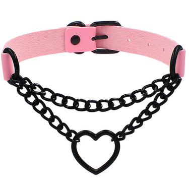Leather Love Heart Collar