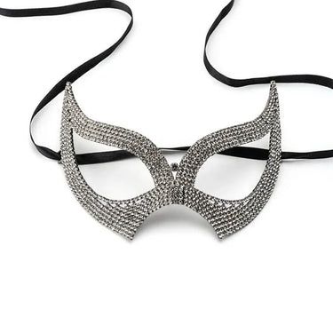 Sparkling Rhinestone Masquerade Face Mask – Breathable Crystal Veil Headwear for Banquets, Festivals & Halloween Costumes
