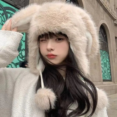 Kawaii Bunny Ears Plush Winter Hat &mdash; ABDL & Littles (view 4)