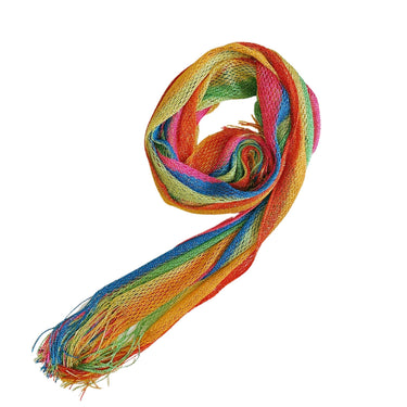Shimmer Mesh Rainbow Stripe Scarf | Unisex Summer Shawl LGBTQ Pride