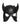 Black faux leather bat cat hood mask front view with dual pointed horns and open eye cutout