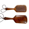 Solid Rosewood Hairbrush with Soft Bamboo Bristles & Hand-Wrapped Leather Wrist Strap &mdash; Impact Play