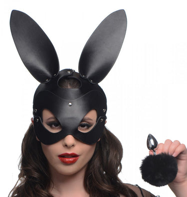 Bunny Tail Anal Plug & Mask Set
