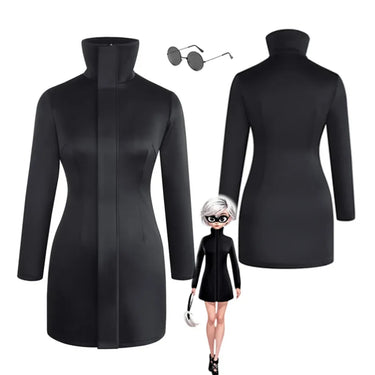 Gojo-Inspired Bodycon Cosplay Dress – Stretch Fit with Glasses Set
