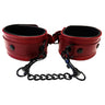 Rouge Anaconda Adjustable Leather Wrist Cuffs | Black Burgundy Red &mdash; BDSM Toys